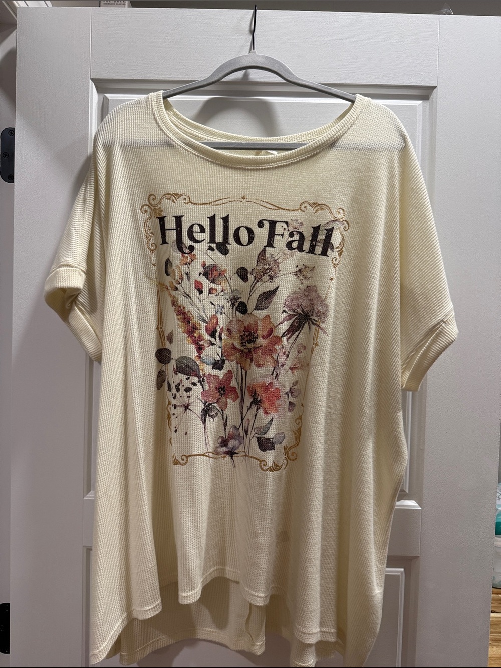 Cato Cream Waffle-Knit Top